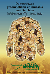 Advertentie voor Graanpletterij De Halm.